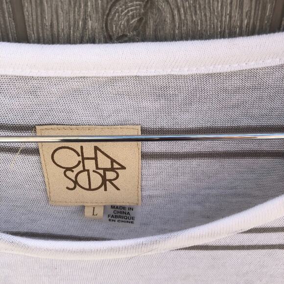 Chaser GAUZY JERSEY RUFFLE SHOULDER FLOUNCY Raglan - Picture 3 of 6